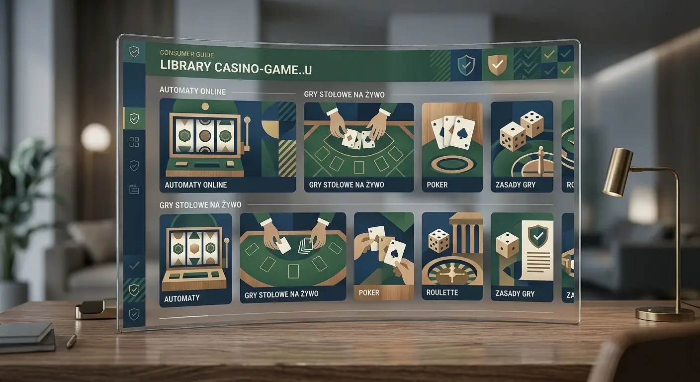 Abstrakcyjna ilustracja automatów i stołów live casino